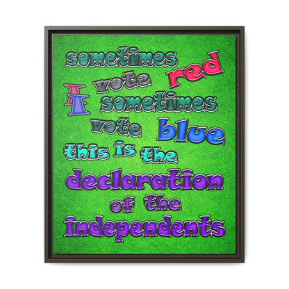 declaration of the independents - framed canvas art (green turf)