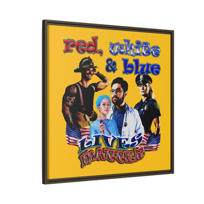 rw&b lives matter - framed canvas art (yellow)