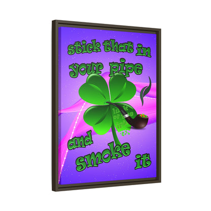 stick that in your pipe and smoke it - framed canvas art (purple-pink wave)