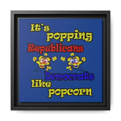 popping like popcorn - framed canvas art (dark blue)
