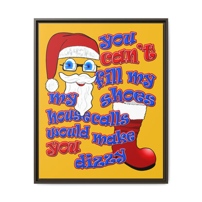 santa's shoes - framed canvas art (yellow)