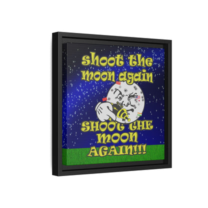 shoot the moon again - framed canvas art ('snoops' background)