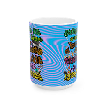 the bum's shit - White Mug (light blue-purple wave)
