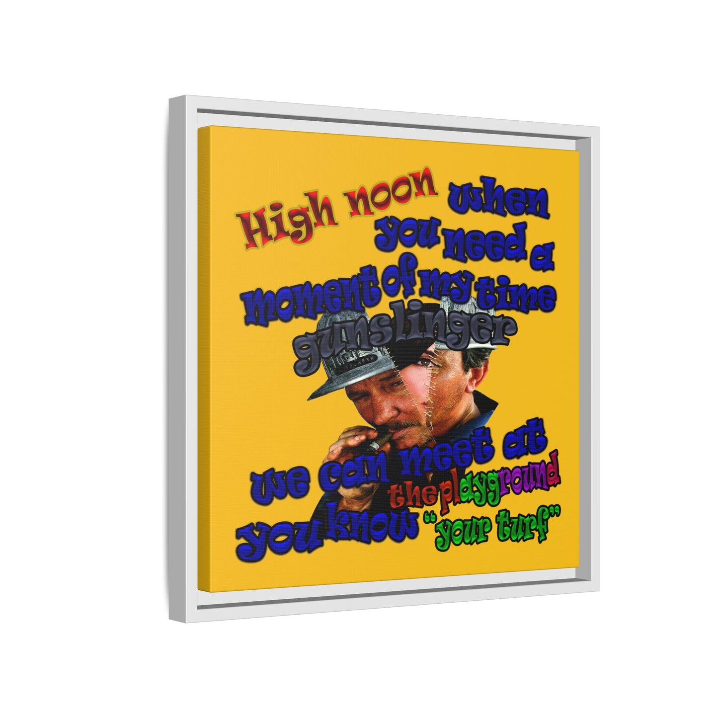 high noon - framed canvas art (yellow)