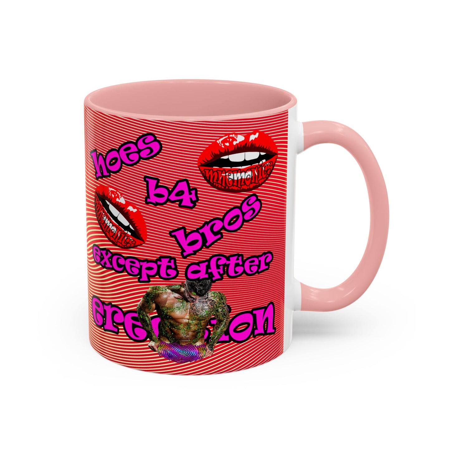 hoes b4 bros - Accent Mug (yellow-orange wave)