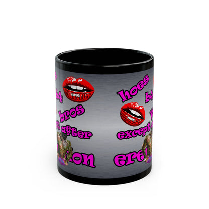 hoes b4 bros - Black Mug (brushed  nickel)