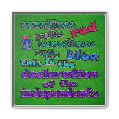 declaration of the independents - framed canvas art (green turf)