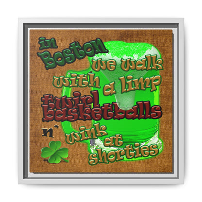 celtics logo - framed canvas art (brown papyrus)