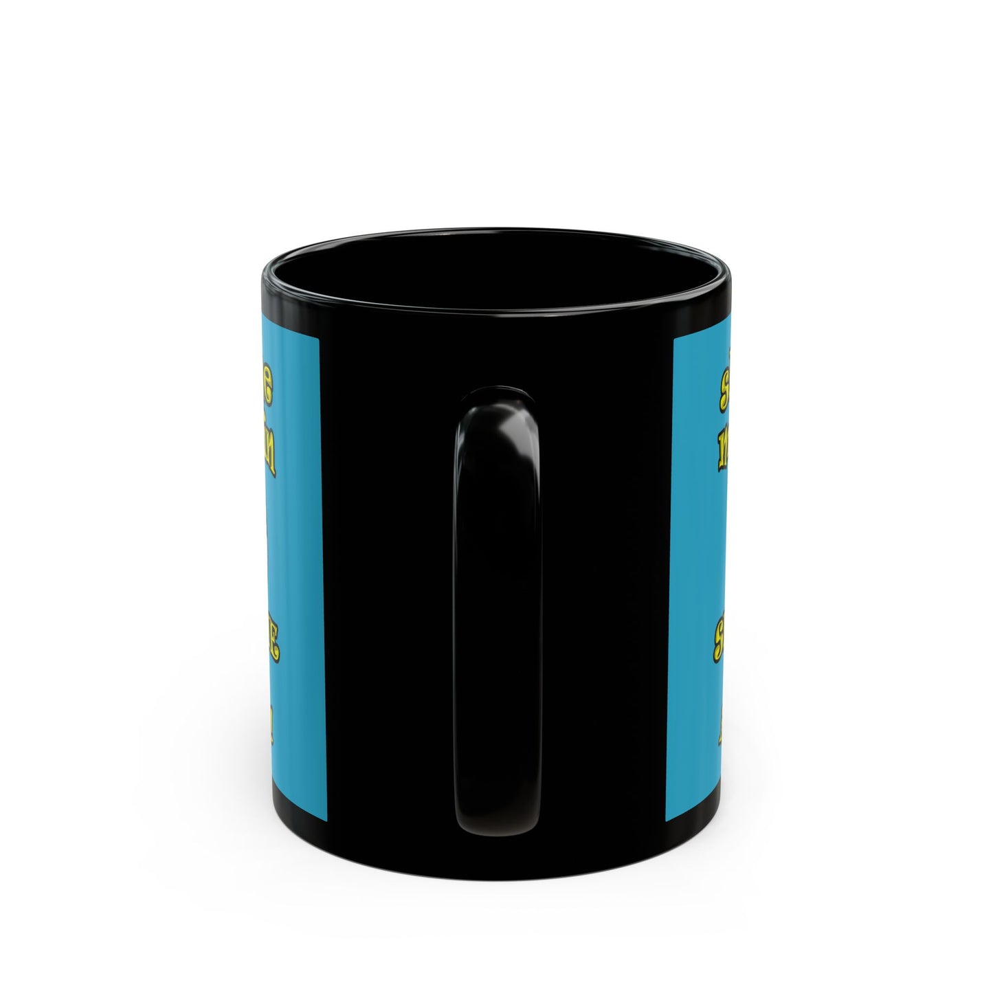 shoot the moon again - Black Mug (turquoise)