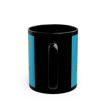 shoot the moon again - Black Mug (turquoise)