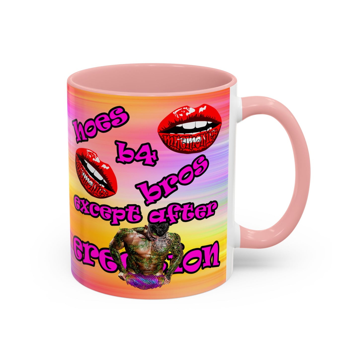 hoes b4 bros - Accent Mug (color blur)