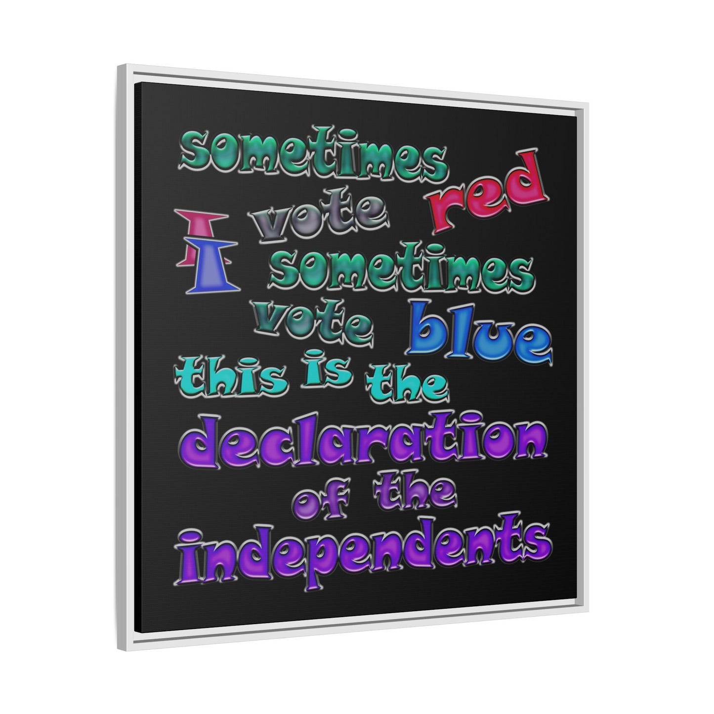 declaration of the independents - framed canvas art (black)