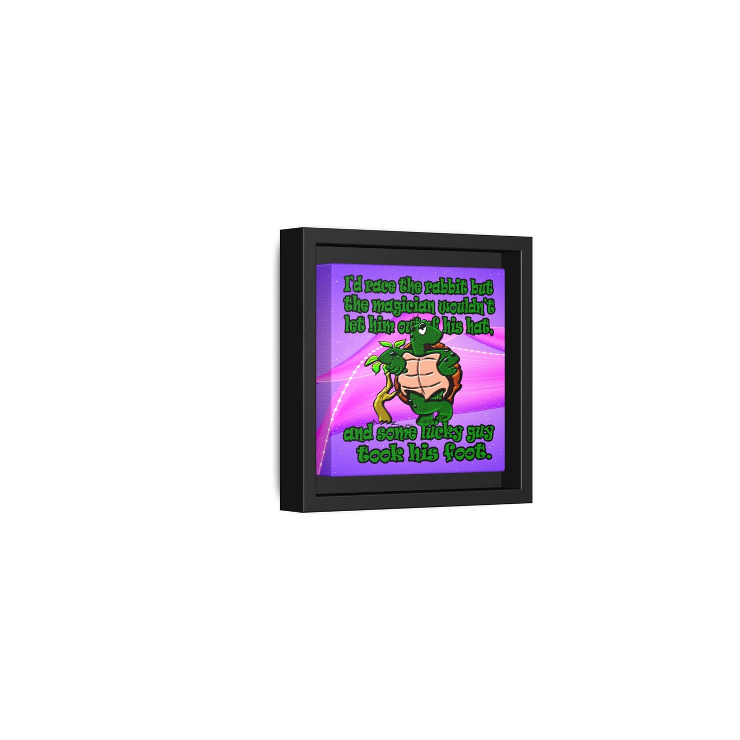 turtle race - framed canvas art (purple-pink wave)