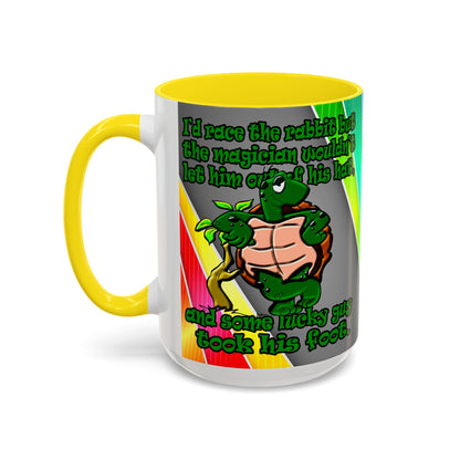 turtle race - Accent Mug (rainbow split)