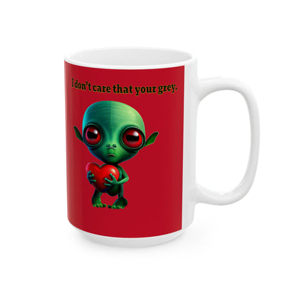 I don't care that your grey - White Mug (dark red)