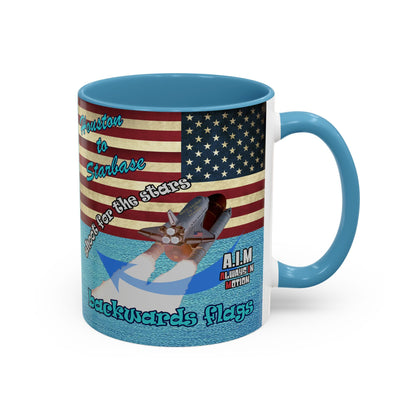 shoot for the stars - Accent Mug (faded blue)