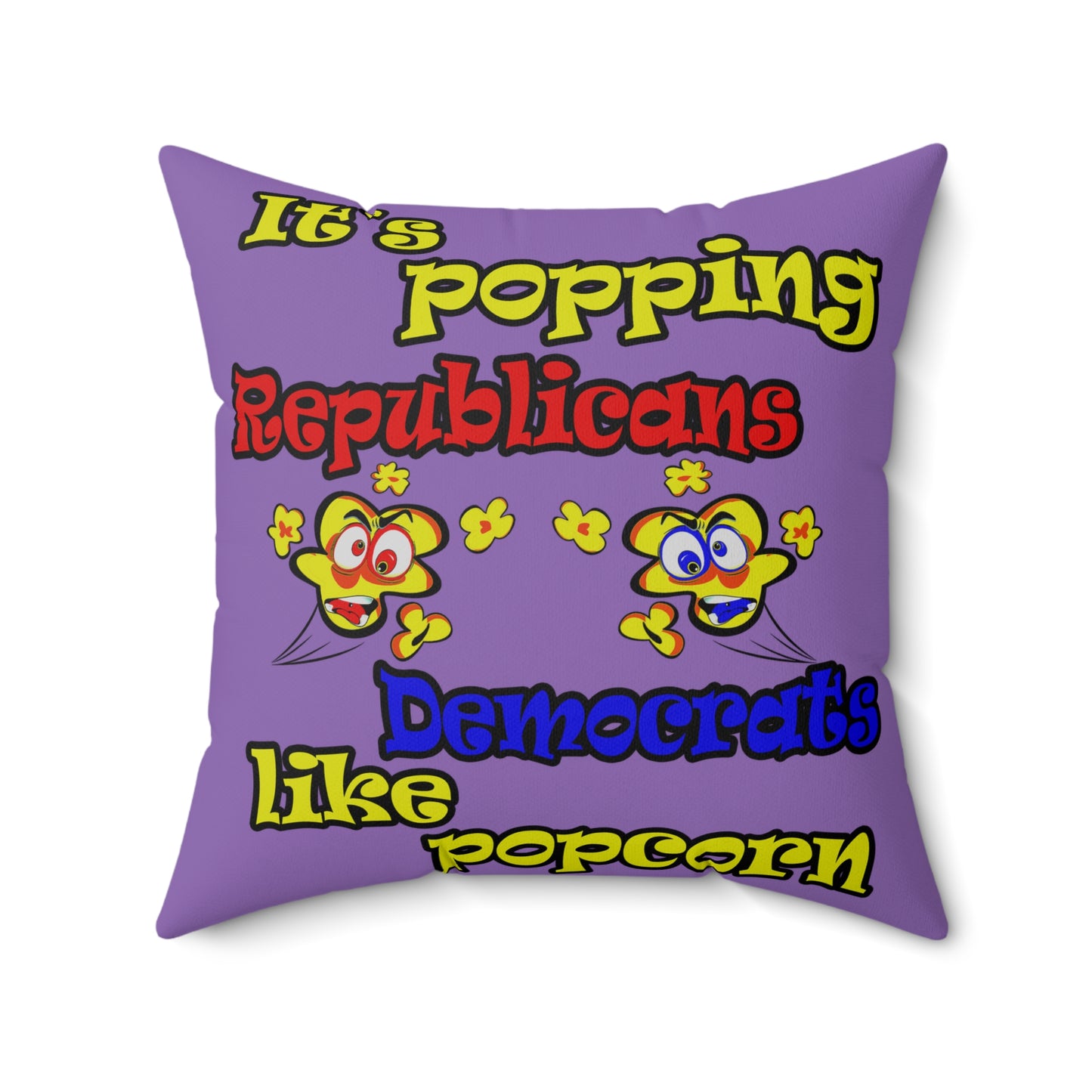 popping like popcorn - Spun Polyester Square Pillow - (light purple)