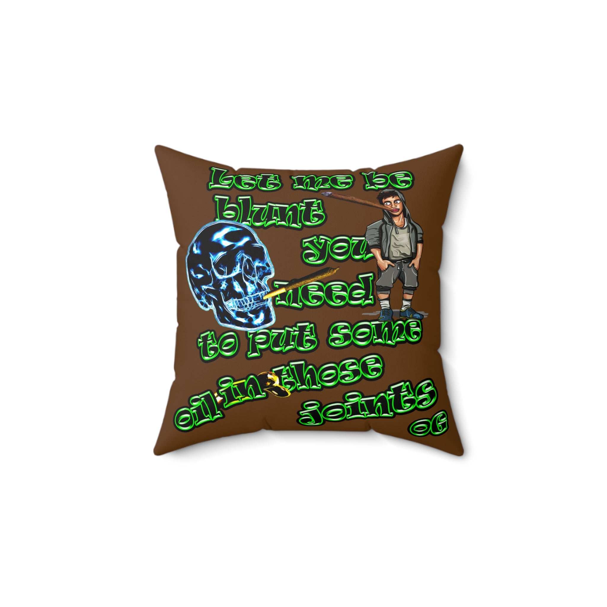 og - Faux Suede Square Pillow - (brown)