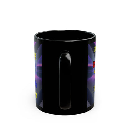 popping like popcorn - Black Mug (grey-pink wave)