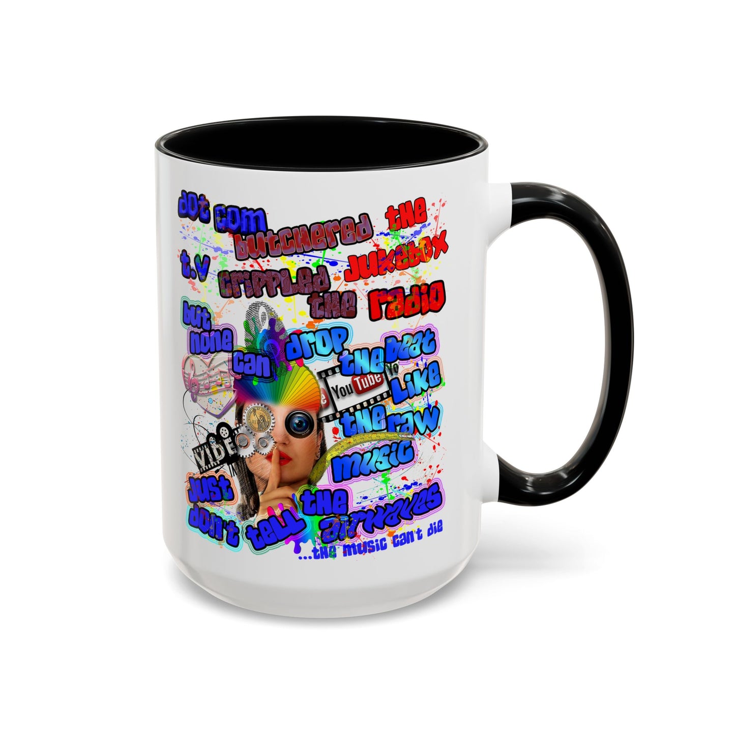 drop the beat - Accent Mug (white)