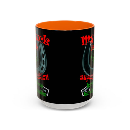 my luck - Accent Mug (black)