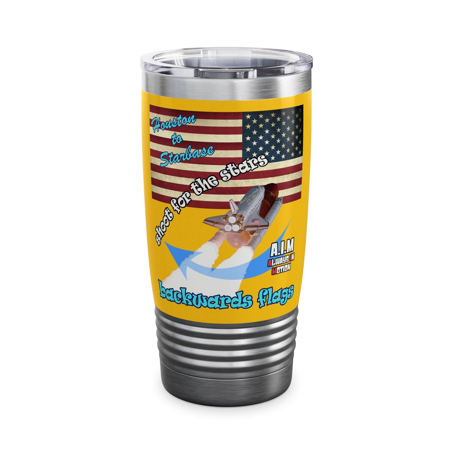 shoot for the stars - Ringneck Tumbler, 20oz (yellow)
