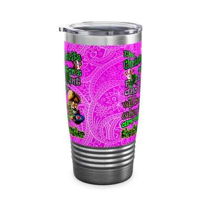 christmas spirits of boston - Ringneck Tumbler, 20oz (pink swirl)