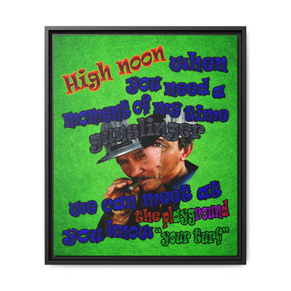 high noon - framed canvas art (green turf)
