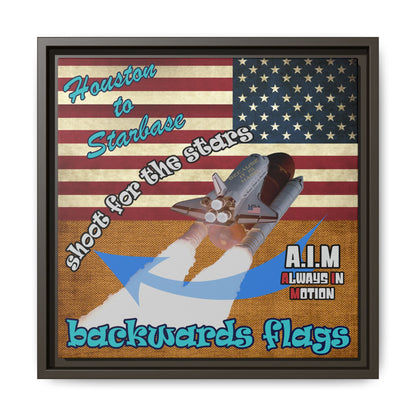shoot for the stars - framed canvas art (brown papyrus)