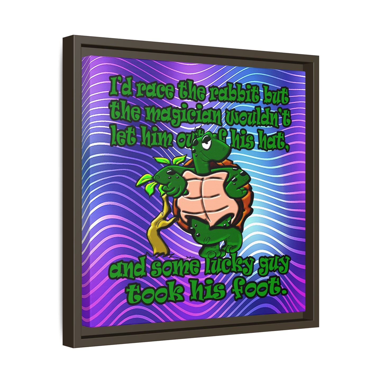 turtle race - framed canvas art (purple wave)