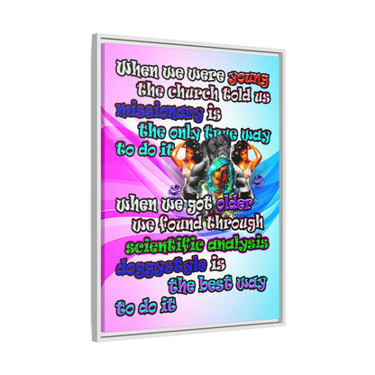 doggystyle - framed canvas art (light blue-pink wave)