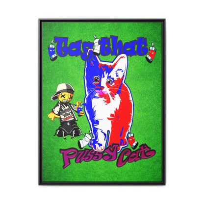 tag that - framed canvas art (green turf)