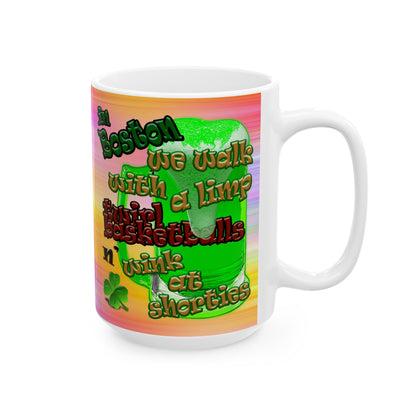 celtics logo - White Mug (color blur)