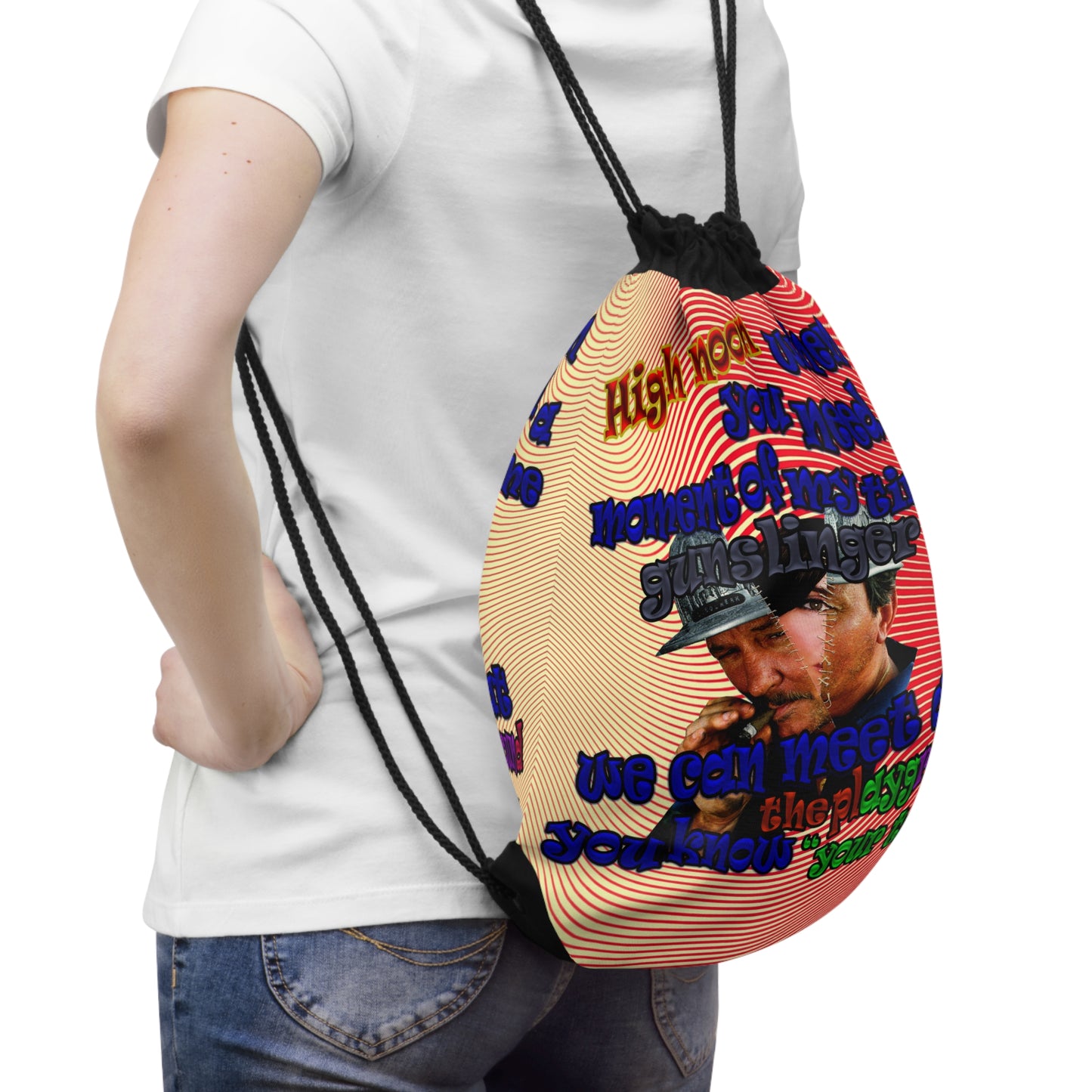 high noon - Drawstring Bag (yellow-orange wave)