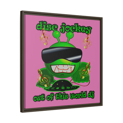 disc jockey - framed canvas art (light pink)