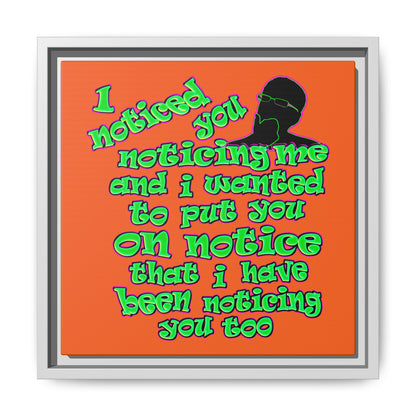 noticed you noticing - framed canvas art (orange)