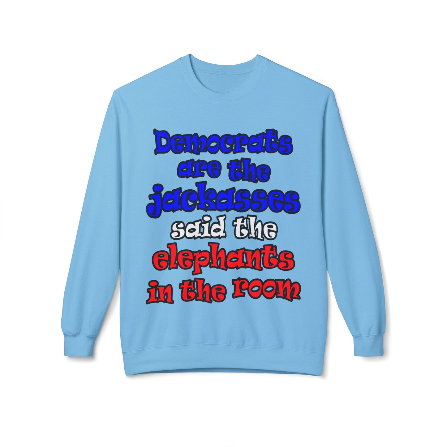 donkeys and elephants - Unisex Midweight Softstyle Fleece Crewneck Sweatshirt