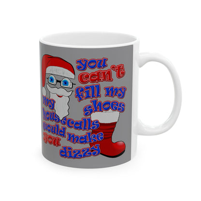 santa's shoes - White Mug (grey)
