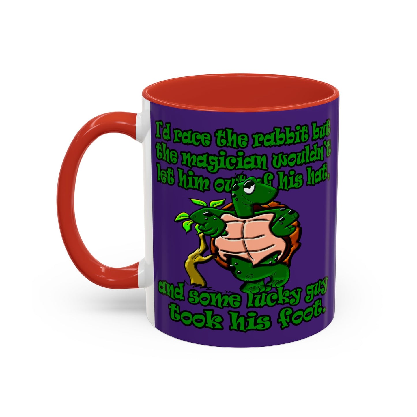 turtle race - Accent Mug (purple)