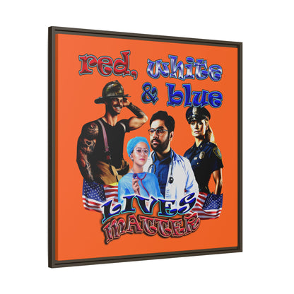 rw&b lives matter - framed canvas art (orange)