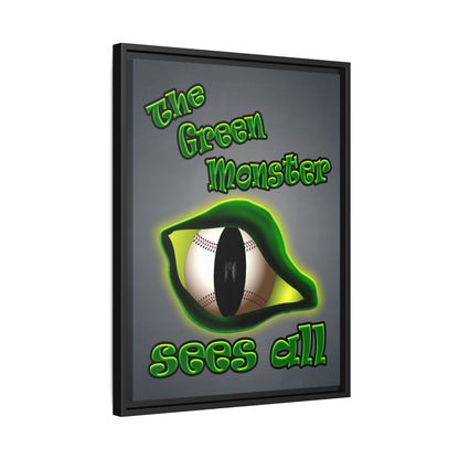 green monster - framed canvas art (grey-light grey)