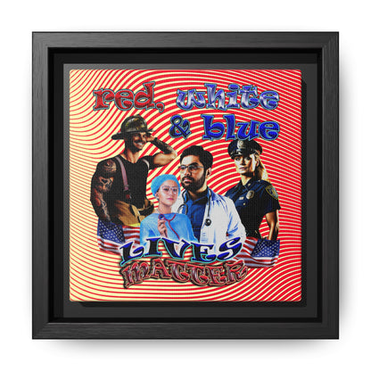 rw&b lives matter - framed canvas art (yellow-orange wave)