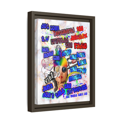 drop the beat - framed canvas art (white marble)