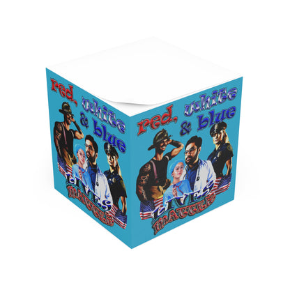 rw&b lives matter - note cube (turquoise)