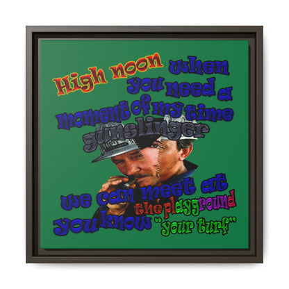 high noon - framed canvas art (dark green)