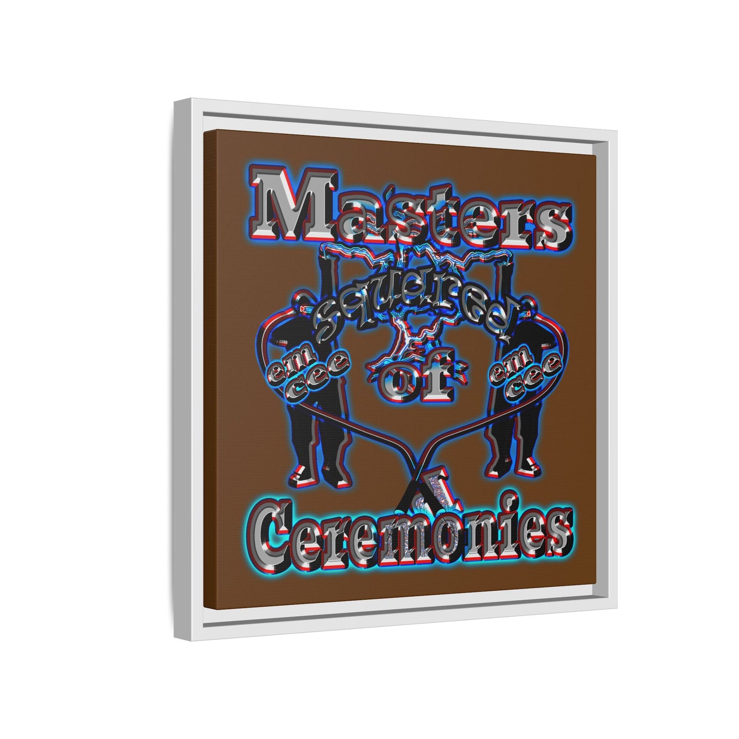 em cee squared - framed canvas art (brown)
