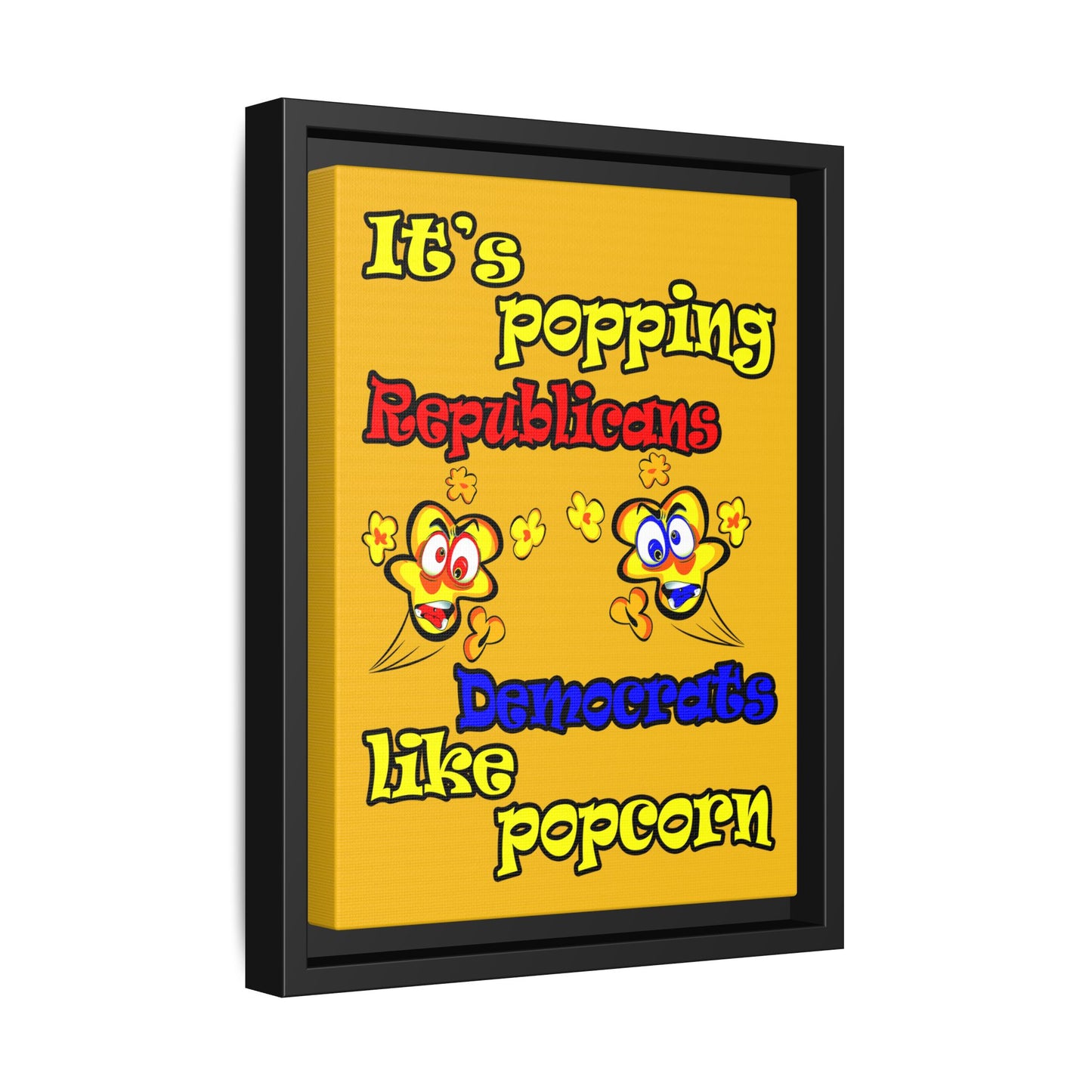 popping like popcorn - framed canvas art (yellow)