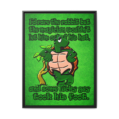 turtle race - framed canvas art (green turf)