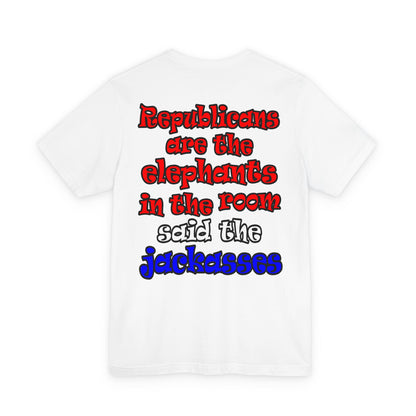 donkeys and elephants - Unisex Jersey Short Sleeve Tee