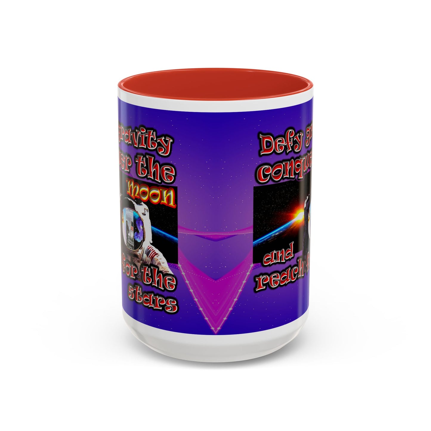 defy conquer reach - Accent Mug (purple-pink wave)